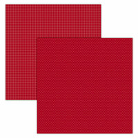 Foundations Decor - 12 x 12 Double Sided Paper - Plaid and Dots - Red