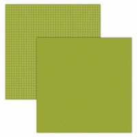 Foundations Decor - 12 x 12 Double Sided Paper - Plaid and Dots - Green