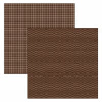 Foundations Decor - 12 x 12 Double Sided Paper - Plaid and Dots - Brown