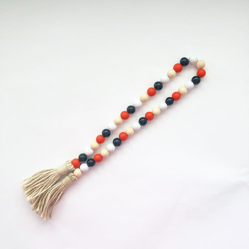 Foundations Decor - Accessories - Wood Beads - Black, White, Orange, Natural