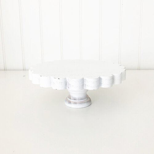 Foundations Decor - Trays and Stands Collection - Scalloped Stand - White
