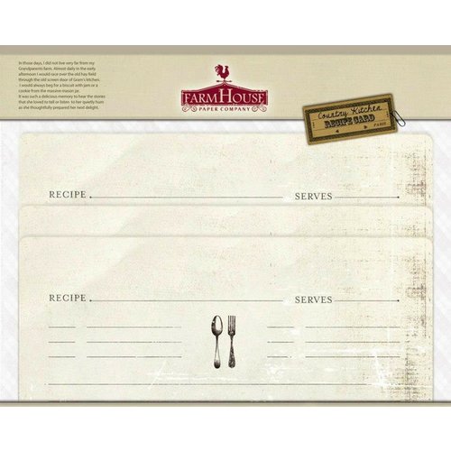 FarmHouse Paper Company - Country Kitchen Collection - Recipe Cards - Secret Recipe