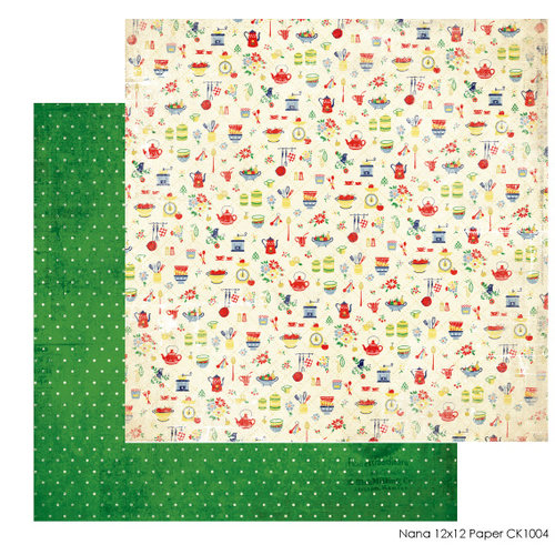 FarmHouse Paper Company - Country Kitchen Collection - 12 x 12 Double Sided Paper - Nana
