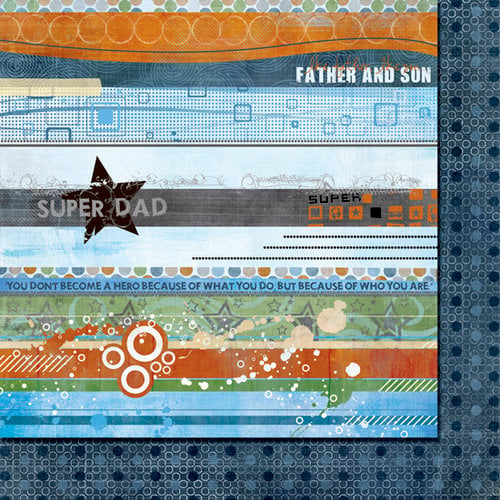 Fancy Pants Designs - Like Father Like Son Collection - 12 x 12 Double Sided Paper - Strips