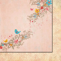 Fancy Pants Designs - Love Birds Collection - 12 x 12 Double Sided Paper - Love Song