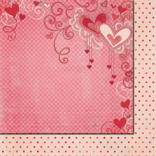 Fancy Pants Designs - Love Birds Collection - 12 x 12 Double Sided Paper - Sweetheart, BRAND NEW
