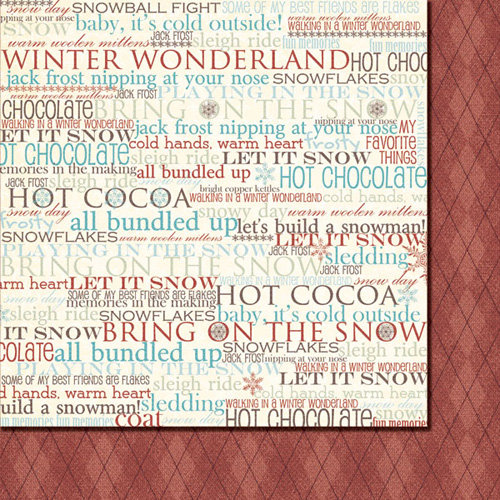 Fancy Pants Designs - Hot Chocolate Collection - 12 x 12 Double Sided Paper - January, BRAND NEW