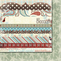 Fancy Pants Designs - Hot Chocolate Collection - 12 x 12 Double Sided Paper - Hot Chocolate Strips
