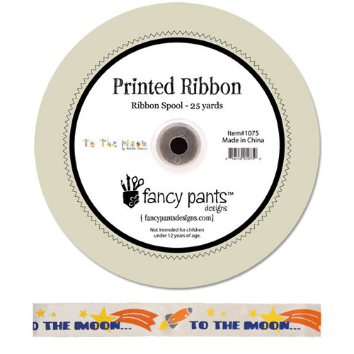 Fancy Pants Designs - To the Moon Collection - Printed Ribbon - 25 Yards