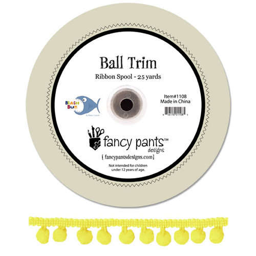 Fancy Pants Designs - Beach Bum Collection - Yellow Ball Trim - 25 Yards