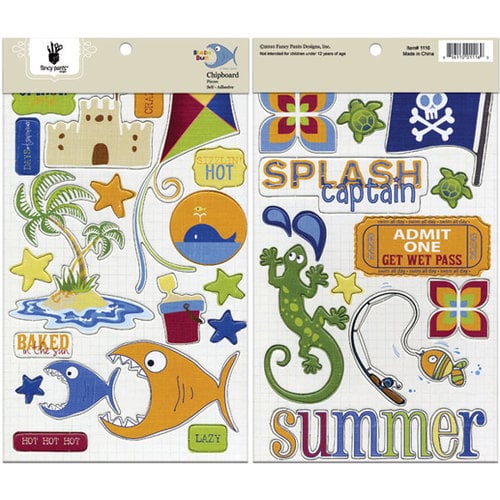 Fancy Pants Designs - Beach Bum Collection - Chipboard Stickers - Shapes, BRAND NEW