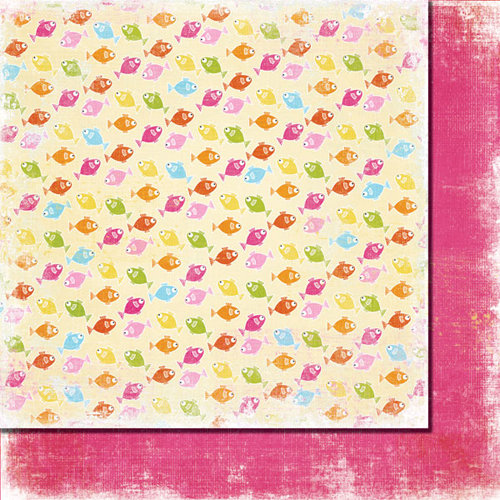 Fancy Pants Designs - Beach Babe Collection - 12 x 12 Double Sided Paper - Fish Farm