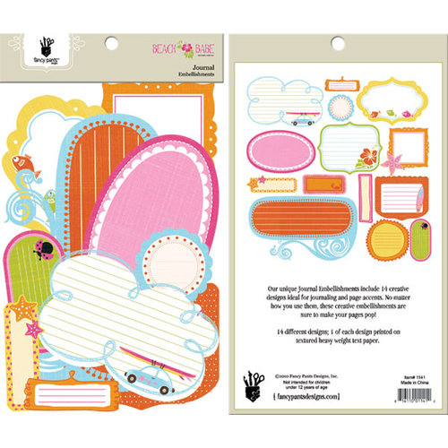 Fancy Pants Designs - Beach Babe Collection - Journal Embellishments - Die Cut Cardstock Pieces