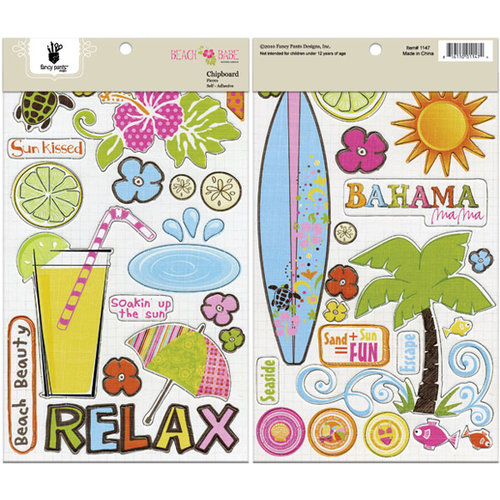 Fancy Pants Designs - Beach Babe Collection - Chipboard Stickers - Shapes, BRAND NEW