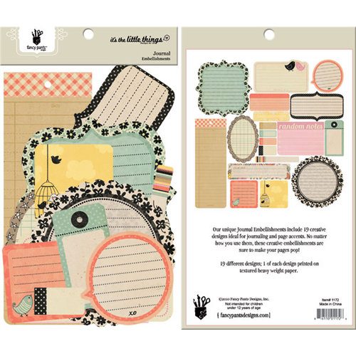 Fancy Pants Designs - It's the Little Things Collection - Journal Embellishments - Die Cut Cardstock Pieces