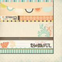 Fancy Pants Designs - Summer's End Collection - 12 x 12 Double Sided Paper - Summer's End Strips