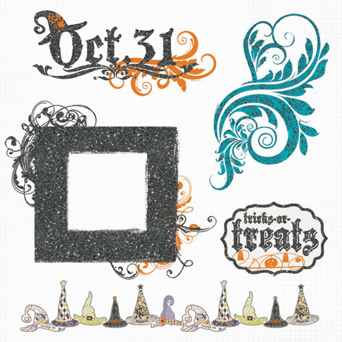 Fancy Pants Designs - Oct 31st Collection - Halloween - Glitter Cuts Transparencies