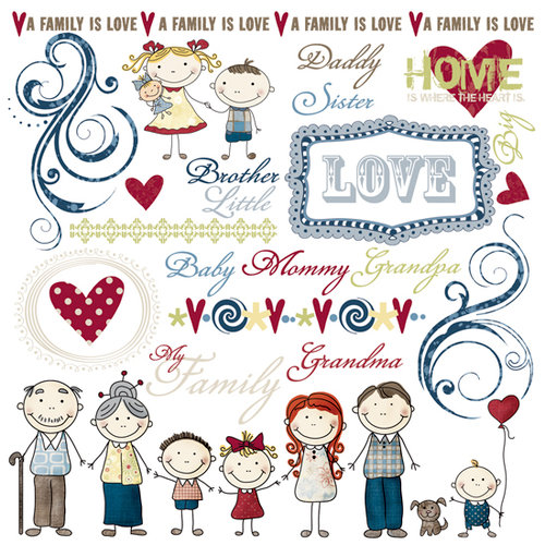 Fancy Pants Designs - My Family Collection - Rub Ons