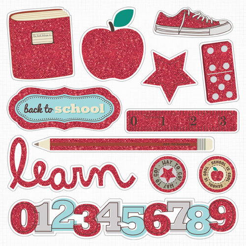 Fancy Pants Designs - Off to School Collection - Glitter Cuts Transparencies