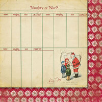 Fancy Pants Designs - Saint Nick Collection - Christmas - 12 x 12 Double Sided Paper - Naughty or Nice