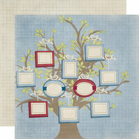 Fancy Pants Designs - My Family Collection - 12 x 12 Double Sided Paper - Family Tree