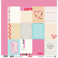 Fancy Pants Designs - Love Story Collection - 12 x 12 Double Sided Paper - Love Story Cards