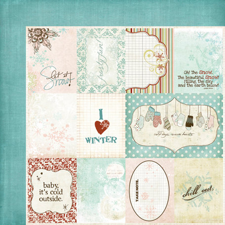 Fancy Pants Designs - Winterland Collection - 12 x 12 Double Sided Paper - Winterland Cards