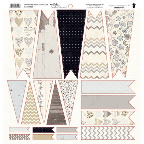 Fancy Pants Designs - Country Boutique Collection - 12 x 12 Cardstock Die Cuts - Banner