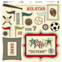 Fancy Pants Designs - Little Sport Collection - 12 x 12 Cardstock Die Cuts - Pieces