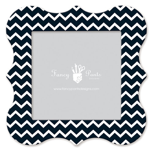 Fancy Pants Designs - 12 x 12 Frame - Bracket - Black and White Chevron