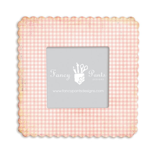 Fancy Pants Designs - 6 x 6 Frame - Scallop - Pink Gingham