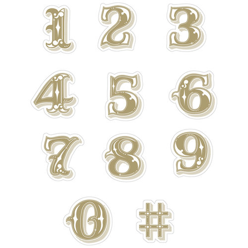 Fancy Pants Designs - Artist Edition Collection - Mini Die Cuts - Numbers - Brown