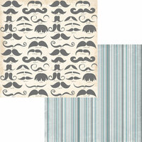 Fancy Pants Designs - Swagger Collection - 12 x 12 Double Sided Paper - Mustache Fever