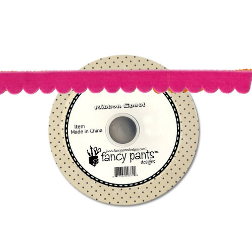 Fancy Pants Designs - About a Girl Collection - Pink Velvet Trim - 25 Yards