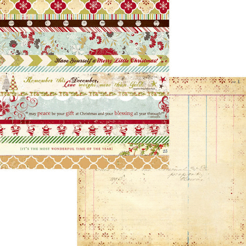 Fancy Pants Designs - Merry Little Christmas Collection - 12 x 12 Double Sided Paper - Strips