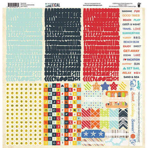Fancy Pants Designs - Nautical Collection - 12 x 12 Cardstock Stickers - Fundamentals