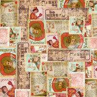 Fancy Pants Designs - Vintage Valentine Collection - 12 x 12 Kraft Paper - Letters of Love , CLEARANCE