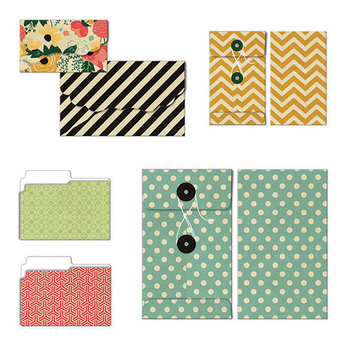 Fancy Pants Designs - Burlap and Bouquets Collection - Patterned Envelopes and Folders