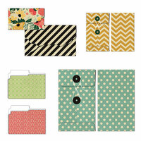 Fancy Pants Designs - Burlap and Bouquets Collection - Patterned Envelopes and Folders