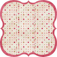 Fancy Pants Designs - Vintage Valentine Collection - 12 x 12 Die Cut Paper - Hearts and Dots Bracket , CLEARANCE