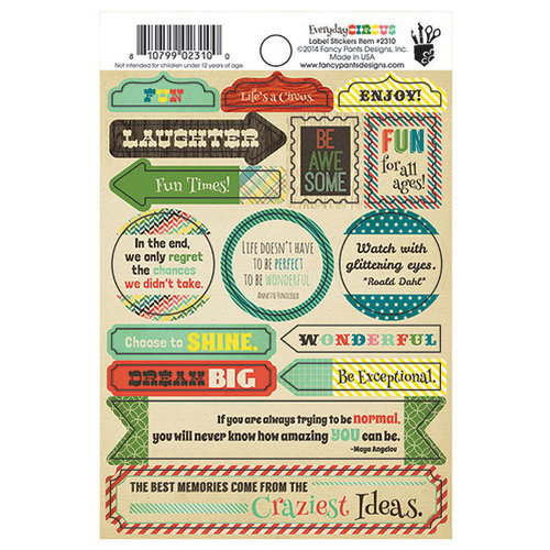 Fancy Pants Designs - Everyday Circus Collection - Cardstock Stickers - Labels