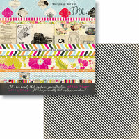 Fancy Pants Designs - Me-ology Collection - 12 x 12 Double Sided Paper - Me-ology Strips