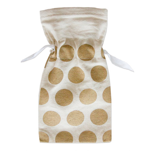 Fancy Pants Designs - Canvas Bag - Gold Dots