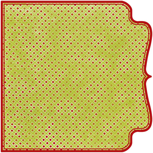 Fancy Pants Designs - Frosted Collection - Christmas - 12 x 12 Die Cut Paper - Red and Green Half Bracket , CLEARANCE