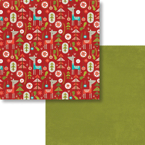 Fancy Pants Designs - Oh, Deer Collection - Christmas - 12 x 12 Double Sided Paper - Santa's Team
