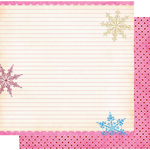 Fancy Pants Designs - Frosted Collection - Christmas - 12 x 12 Double Sided Paper - Snow Notes