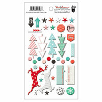 Fancy Pants Designs - Wish Season Collection - Christmas - Puffy Stickers - Mixed Shapes