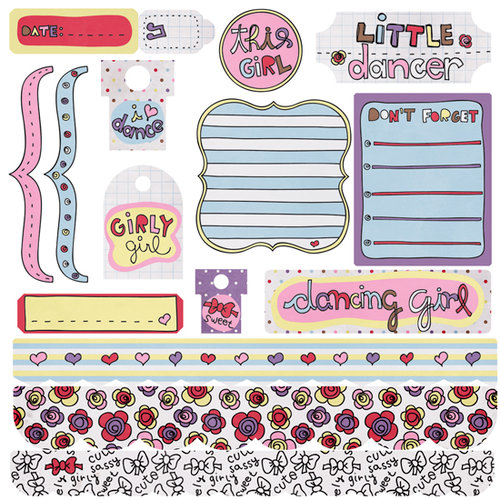 Fancy Pants Designs - Dancing Girl Collection - 12 x 12 Cardstock Stickers, CLEARANCE