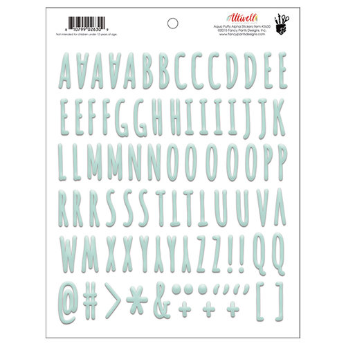 Fancy Pants Designs - Attwell Collection - Puffy Stickers - Alphabet - Aqua