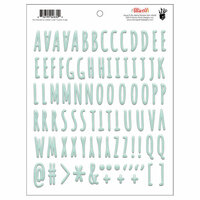 Fancy Pants Designs - Attwell Collection - Puffy Stickers - Alphabet - Aqua